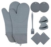 Silikon Ensemble complet de 9 gants de cuisine et dessous de plat en silicone, extra longs