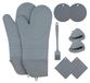Silikon Ensemble complet de 9 gants de cuisine et dessous de plat en silicone, extra longs
