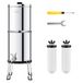 VEVOR Gravity Waterfiltersysteem RVS aanrechtbladsysteem 7,8 + 8,5 L waterfiltratiesysteem, vermindert lood en tot 99% chloor, met 2 keramische koolstoffilters en kraan, kampeer- en camperverhuur