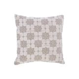 Light & Living sierkussen PUEBLO crèmekleurig+zand met veren (45x45 cm)