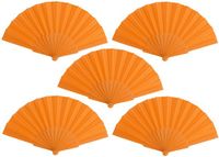 Merkloos Spaanse Handwaaier - 10 stuks - Oranje/Blauw - 23 x 43 cm