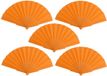 Merkloos Spaanse Handwaaier - 10 stuks - Oranje/Blauw - 23 x 43 cm