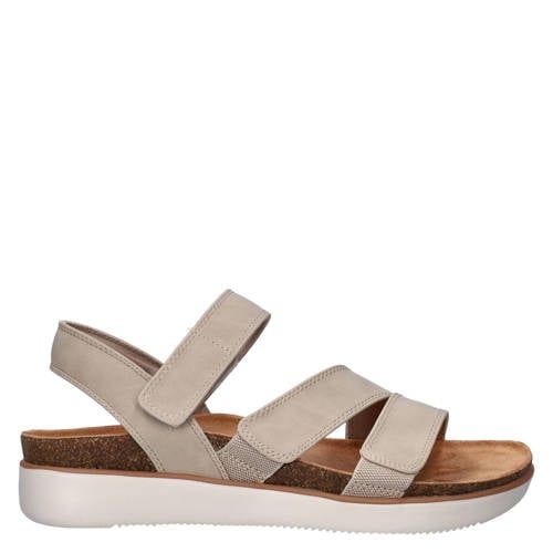 Skechers Lifted Comfort imitatieleren leren sandalen taupe