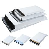 AiQInu 30 stuks plastic verzendenveloppen, enveloppen van kunststof, verzending, ondoorzichtig, verzending, express zakken, envelop, tas, wit