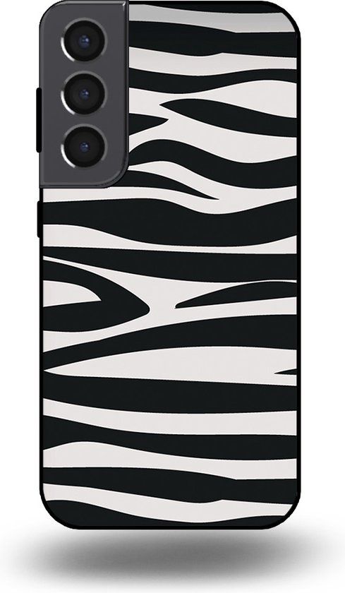 Smartphonica Telefoonhoesje Samsung Galaxy S22 - Zebra Print - Back Cover - Zwart Wit