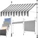 KESSER® Auvent à manivelle - Auvent de balcon sans perçage - Résistant aux UV - Blanc/Gris 400 cm