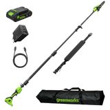 Greenworks 24V Telescopische Hochentaster Borstelloos, 20m/s, 20cm Blad, Auto-Olie, Snoeien, incl. 3Ah Accu & 65W Snellader