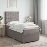 vidaXL Boxspringbed met matras met hoofdeinde Taupe 90 x 200 cm Stof