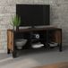Maison Exclusive - meuble TV, couleur brun rustique, 105x36x47 cm, métal et MDF