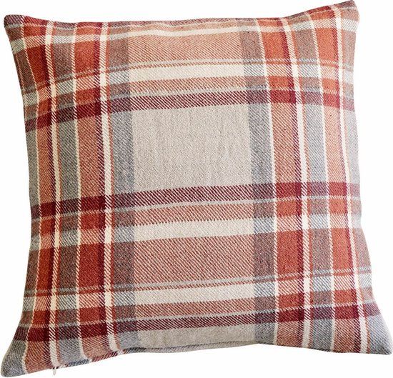 LOBERON Kussenhoes Tartan rood/beige 50x50 cm