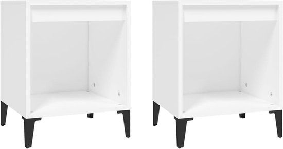 vidaXL Nachtkastjes 2 stuks 40x35x50 cm Wit