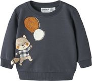 NAME IT NBMNEIL LS SWEAT BRU Baby Vesten Lange mouw Katoen 95% Elastaan 5% Ombre Blue Maat 80