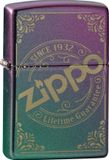 Zippo Stormaansteker, Zippo logo, lasergegraveerd, iriscent, navulbaar, in hoogwaardige geschenkdoos