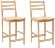 vidaXL Eetstoelen - 2 stuks - Massief Rubberhout - Naturel - 40 x 47,5 x 99,5 cm