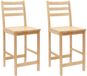 vidaXL Eetstoelen - 2 stuks - Massief Rubberhout - Naturel - 40 x 47,5 x 99,5 cm