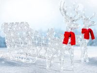 Kesser Kerstverlichting 240 LED's 2x Rendier met Slee - Wit