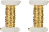 Glorex Hobby Goud metallic bind draad/koord - 3x stuks - 0,4 mm dikte 40 meter