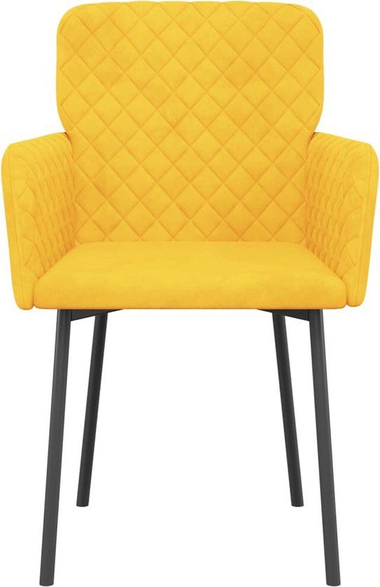 vidaXL Eetkamerstoelen 2 stuks fluweel geel