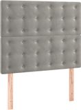 vidaXL Hoofdbord Lichtgrijs Fluweel 90x5x118/128 cm