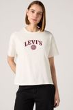 Levi's T-shirt graphique vintage - Femme - S - Blanc / Satin Appliqué College Logo Egret