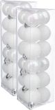 Jja Showroom And Head Office 36x pièces boules de Noël blanc brillant et mat plastique diamètre 3 cm