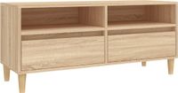 vidaXL Tv-meubel 100x34,5x44,5 cm bewerkt hout sonoma eikenkleurig