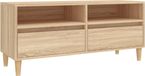 vidaXL Meuble TV 100x34,5x44,5 cm bois de sapin couleur chêne sonoma