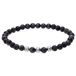 Lucardi - Heren Stainless steel herenkralenarmband labradoriet - Armband - Staal - Zilverkleurig - 19 cm