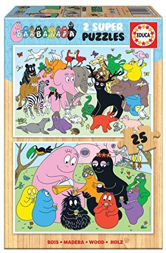 Educa 19093 Barbapapa, set met 2 puzzels voor kinderen, 25 delen, vanaf 3 jaar, meerkleurig