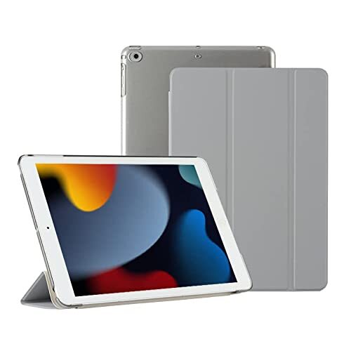 Msadgy Hoes compatibel met iPad 10,2 inch, 9e/8e/7e generatie hoes (2021/2020/2019), slank, lichtgewicht, drievoudig gevouwen standaard, smart case, harde PC achterkant voor iPad 10,2 inch