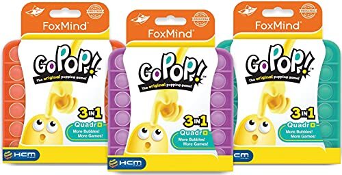 HCM Kinzel GoPop™ Quadro - Het origineel - Trend Fidget, Bubble, Push Pop, reisspel, logica spel, dagelijkse stress, nervositeit - - 55184