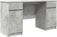 vidaXL Bureau Betongrijs Bewerkt Hout 140 x 49 x 76 cm