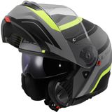 LS2 FF908 Strobe II Monza Mat Zwart H-V Geel 06 Systeemhelm - Maat XL - Helm