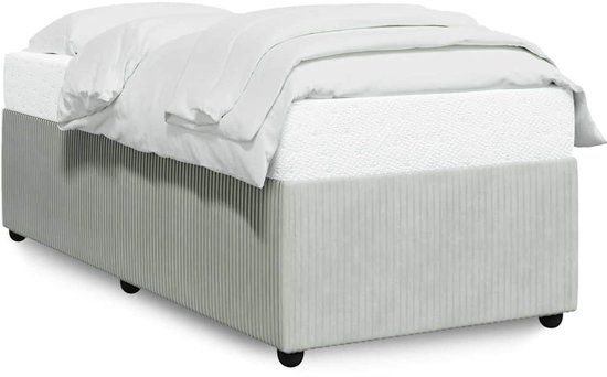 vidaXL Bedframe - 90x200 cm - Fluweel - Lichtgrijs