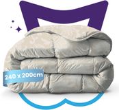 Slaapspeciaal Eazydekbed Series Charli - Dekbed zonder Overtrek - Wasbaar Dekbed - Zomerdekbed - Hoesloos Dekbed - 2 in 1 Dekbed - Dekbed met Vaste Overtrek - Incl. 2 Kussenslopen - 200x200 cm