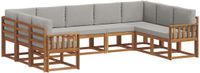 vidaXL Acacia Hout Hoek Loungeset 9-Zitter Natuurlijk en Lichtgrijs