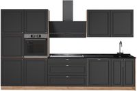 Vicco Complete keukeneenheid Fame-Line, Anthrazit-Gold Landhaus/Goudkleurig Eiken, 340 cm zonder werkblad