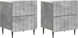vidaXL Table de chevet gris béton 43 x 34,5 x 49,5 cm Bois de placage