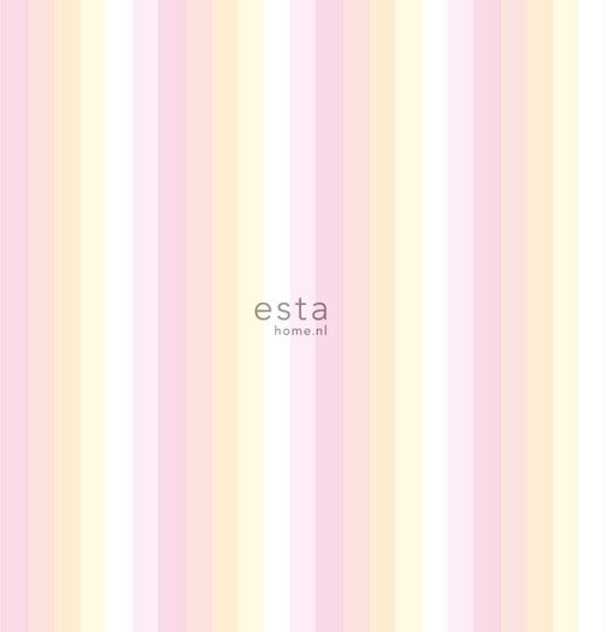 Esta Home HD vlies behang regenboog strepen licht roze en beige - 138924 van uit Little Bandits