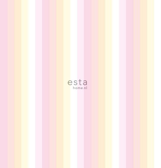 Esta Home HD vlies behang regenboog strepen licht roze en beige - 138924
