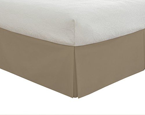 Lux Hotel Custom Bed Skirt Classic 14" Drop Pleated Styling, Twin, Mocha