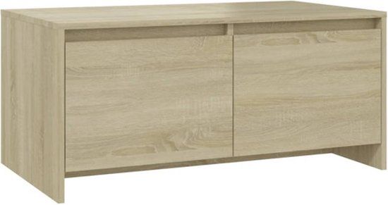 vidaXL Salontafel 90x50x41,5 cm bewerkt hout sonoma eikenkleurig