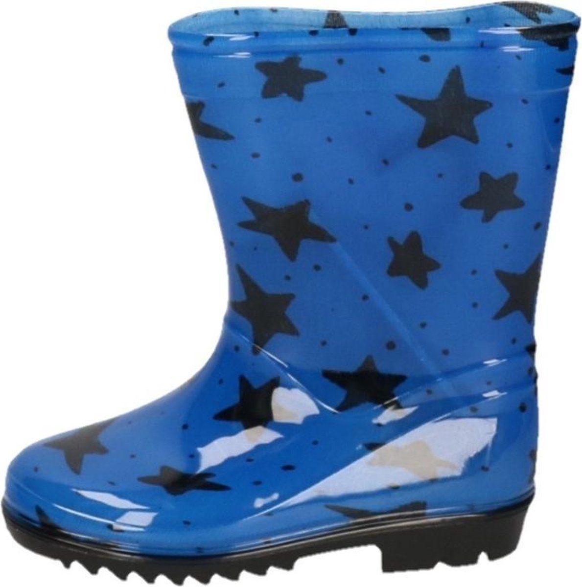 Apollo Kinder Regenlaarzen Blauw met Zwarte Sterretjes - Maat 30