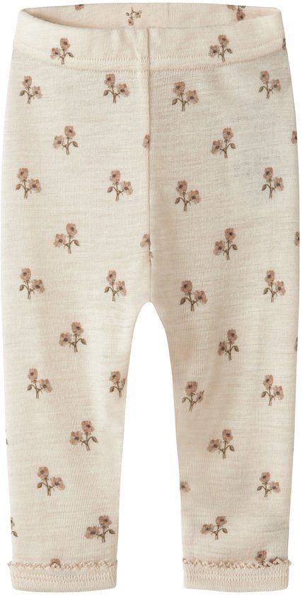 Lil' Atelier Baby Legging Slim fit Wol Gebloemd Turtledove 1