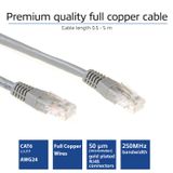 ACT Grijze 0,25 meter U/UTP CAT6 patchkabel met RJ45 connectoren