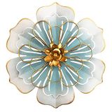 Metalen bloem muurkunst decor, 9,5 inch rustiek modern bloemensculptuur, noodlijdende ijzeren muur opknoping woondecoratie accent kunstwerken voor binnen keuken slaapkamer woonkamer kantoor buiten