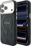 Guess Backcover hoesje voor Apple iPhone 18 Pro Max - Magsafe EMBossed 4G PU With Classic - Zwart
