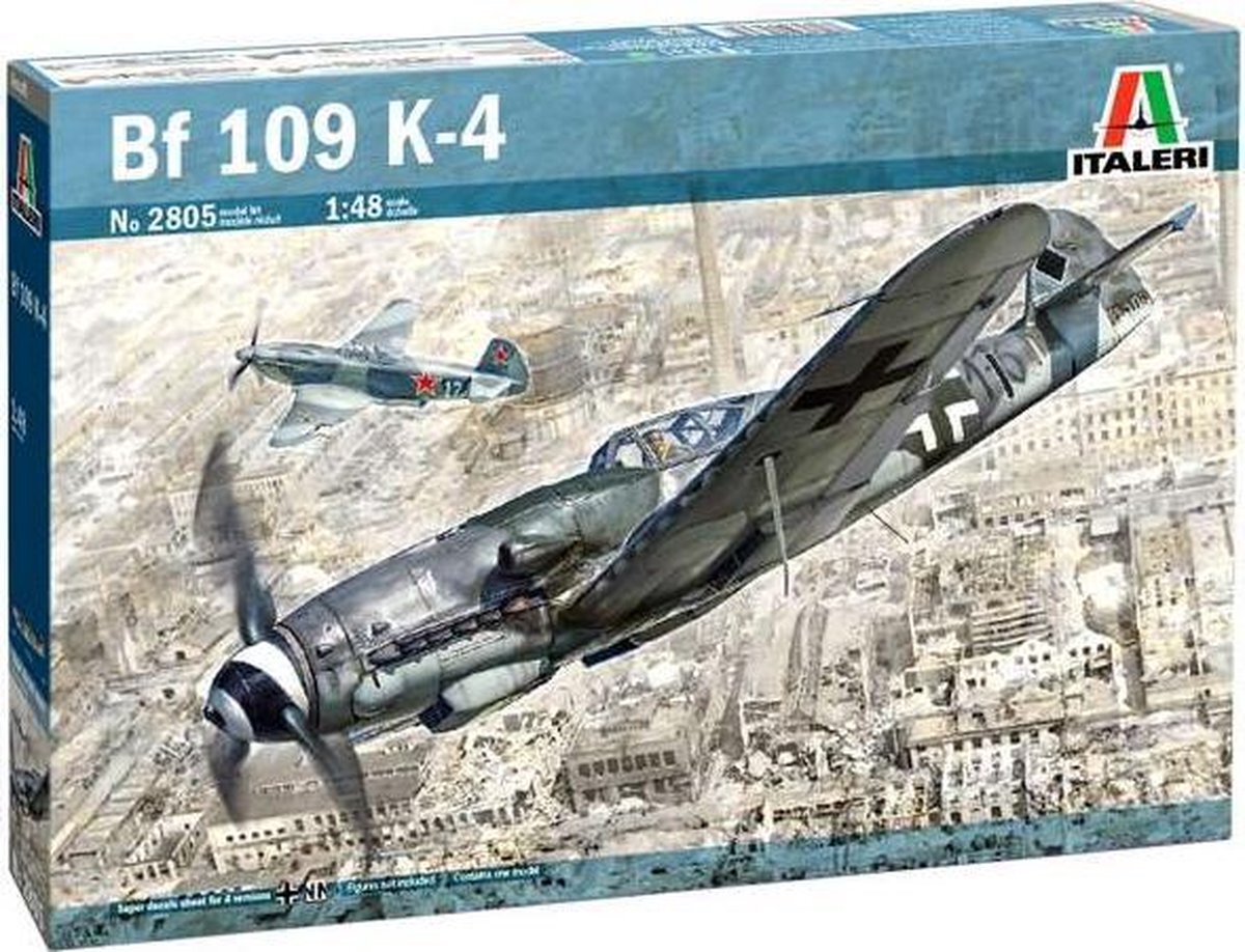 Italeri 2805S 1:48 messensm. BF109K-4, modelbouw, bouwpakket, standmodelbouw, knutselen, hobby, lijmen, plastic bouwpakket, detailgetrouw