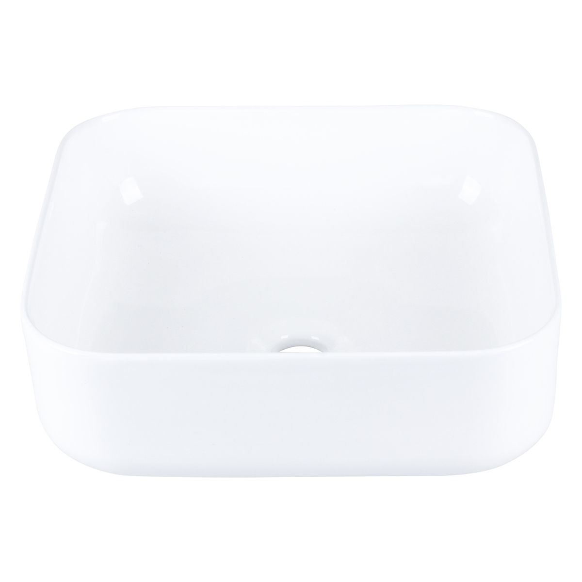 Differnz Guido - Wasbak keramiek - 39 x 39 x 14.5 cm - Wit