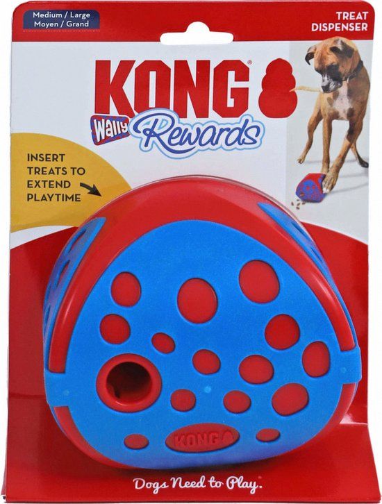 Kong Rewards Wally - Hondenspeelgoed - 12.5x12.5x12.5 cm - Blauw